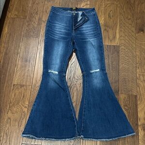 Elegant Indigo high rise Flare Jeans